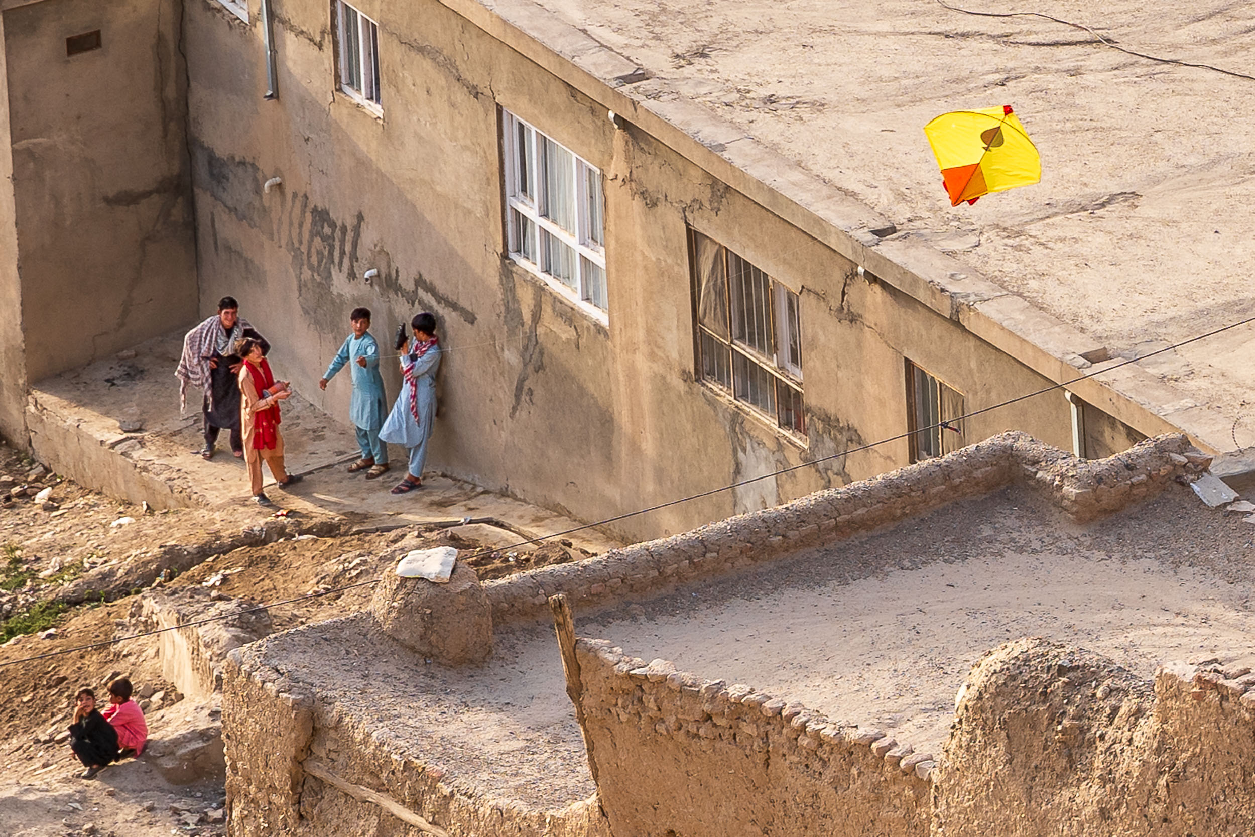 Kite flyers in Ghazni